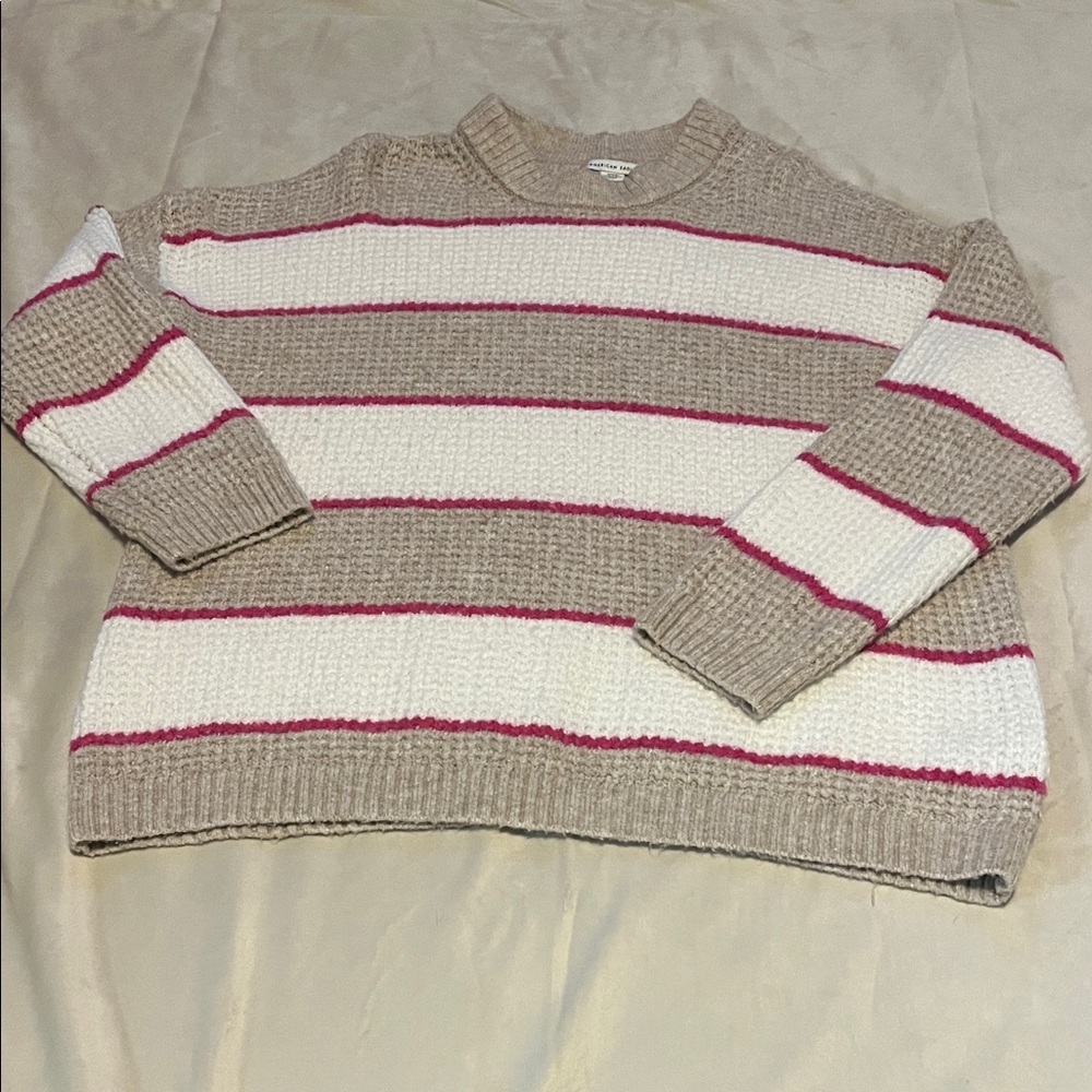 Striped soft Beige and White Sweater